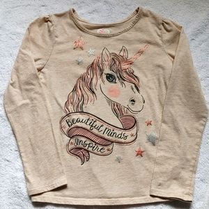 365 Kids Long Sleeve Girls Top With Unicorn